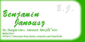 benjamin janousz business card
